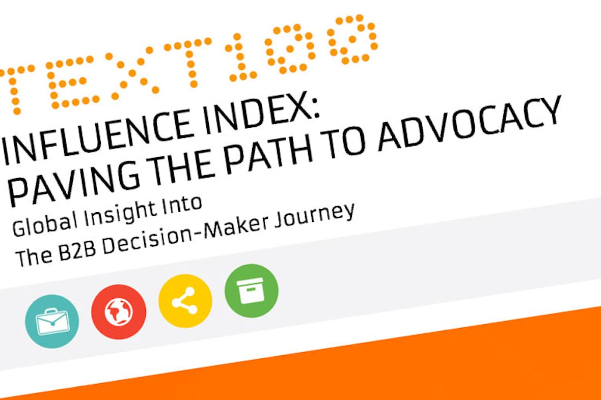 Tekst "Text100 Influence Index: Paving the path to advocacy"