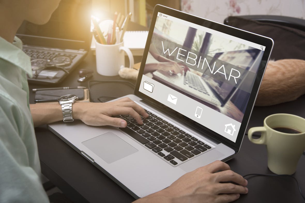 Webinar på laptop