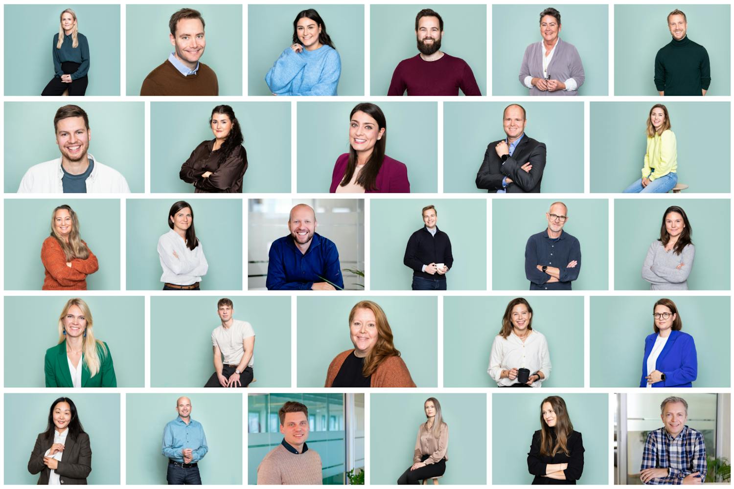 Profilbilder av alle Iteos ansatte, satt sammen til en collage.